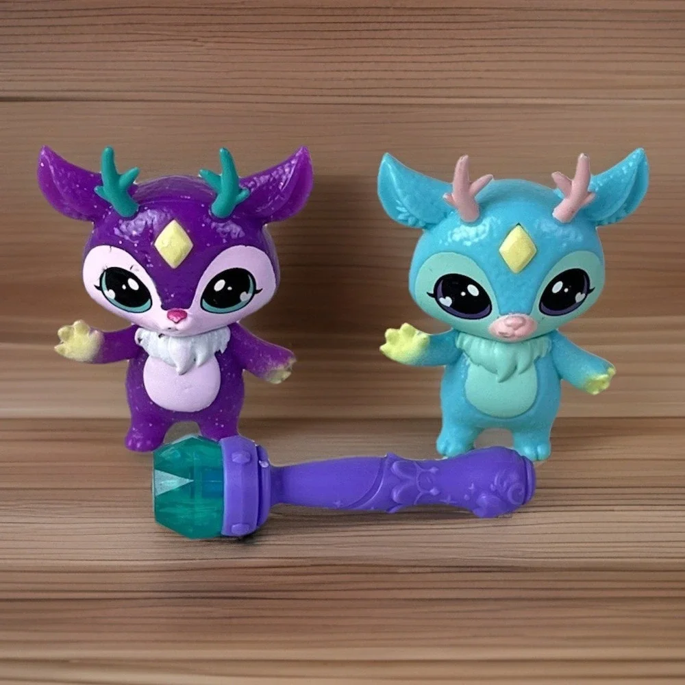Magic Mixies Mixlings Figures Series 1 Purple Light Blue w/ wand 2 inch Lot Of 2